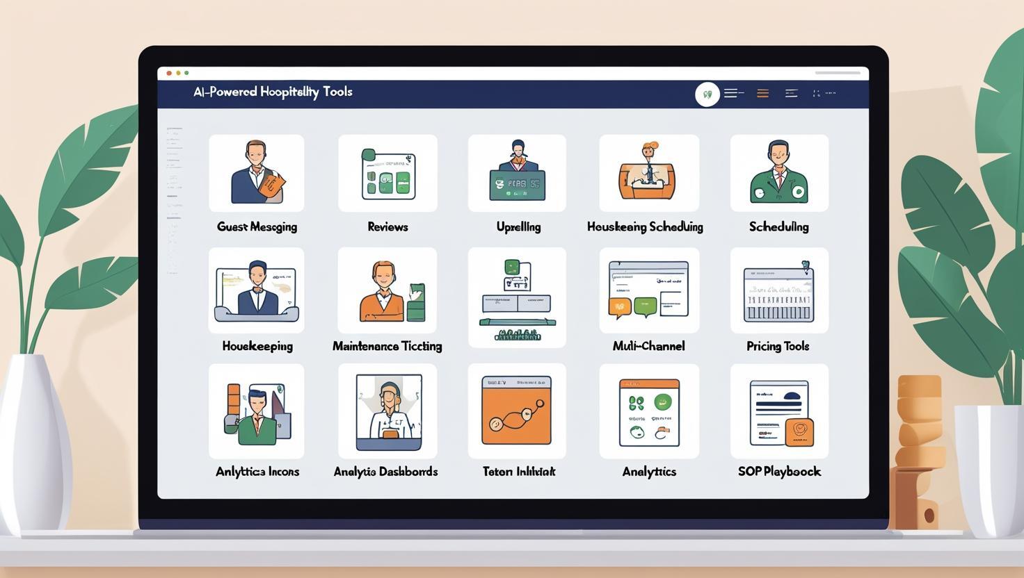 Futuristic AI system dismantling multiple hospitality software tools, symbolizing Jurny’s intelligent agents replacing bloated tech stacks.