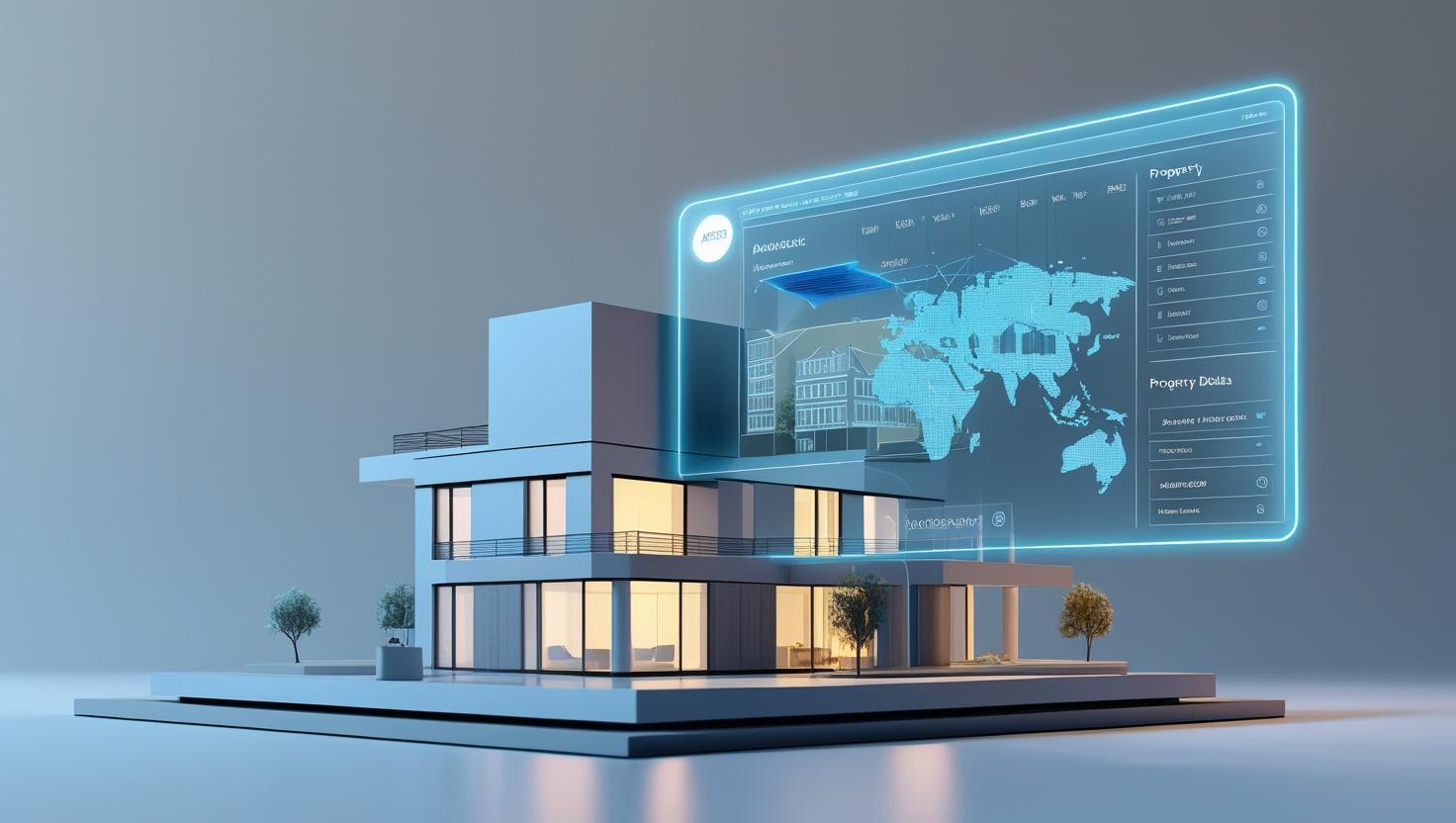 Futuristic AI-powered building symbolizing Jurny’s execution-driven hospitality software automating guest services and operations.