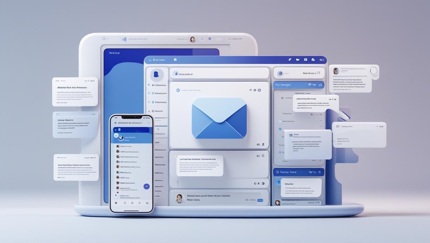 Cartoon-style property management system showing Jurny’s conversational AI upsell agent replacing static hospitality widgets.