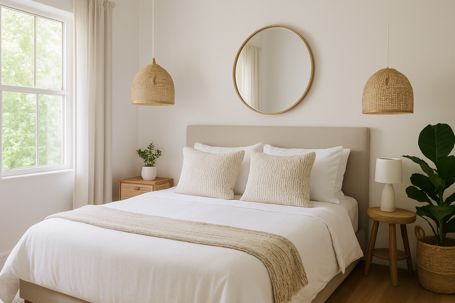 Photo of a warmly lit vacation rental bedroom, symbolizing Jurny’s AI-powered booking engine helping operators win more direct bookings over OTAs.