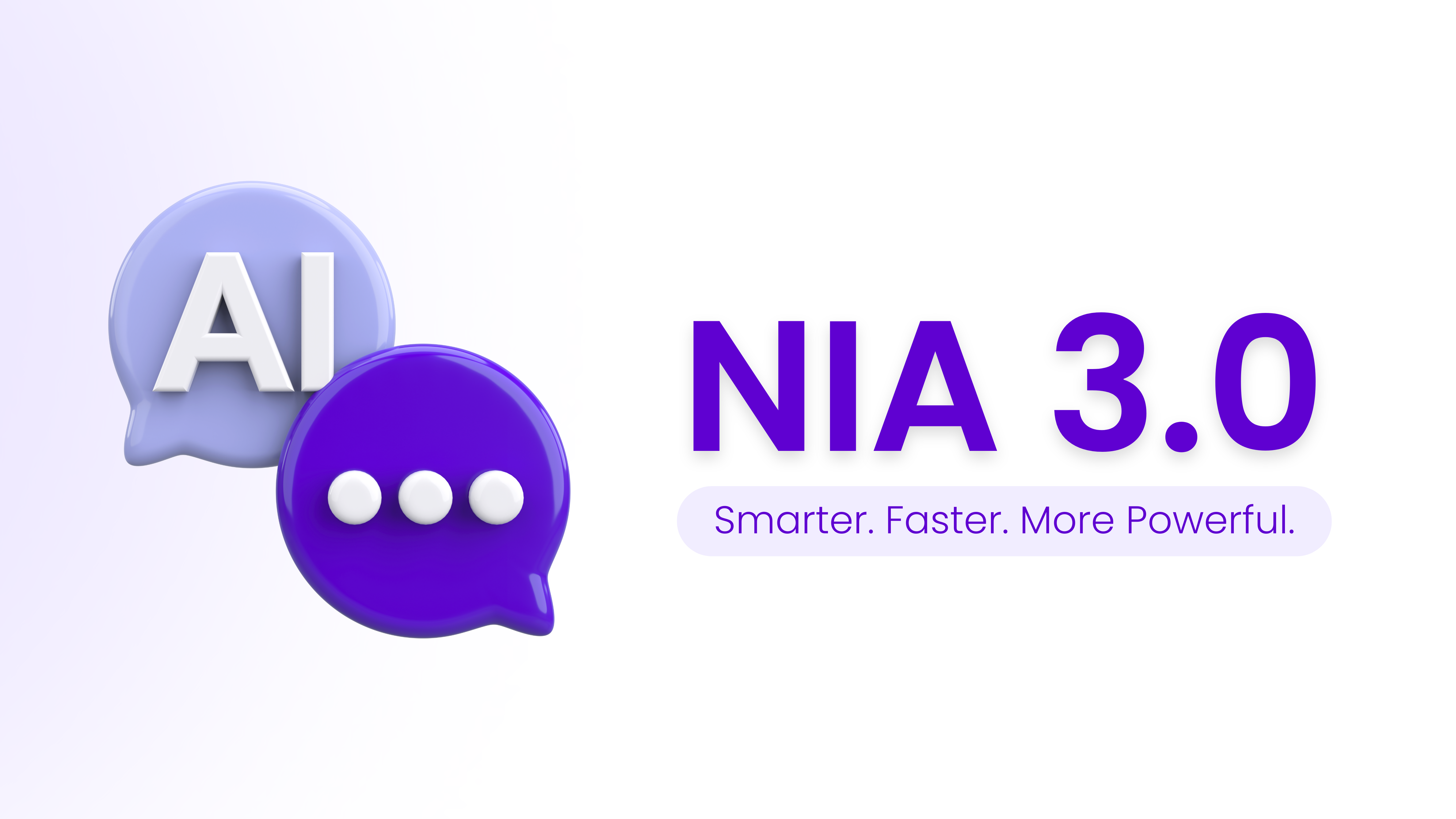 Generic promotional graphic with the title “NIA 3.0 Smarter. Faster. More Powerful.” symbolizing Jurny’s next-generation hospitality AI system.