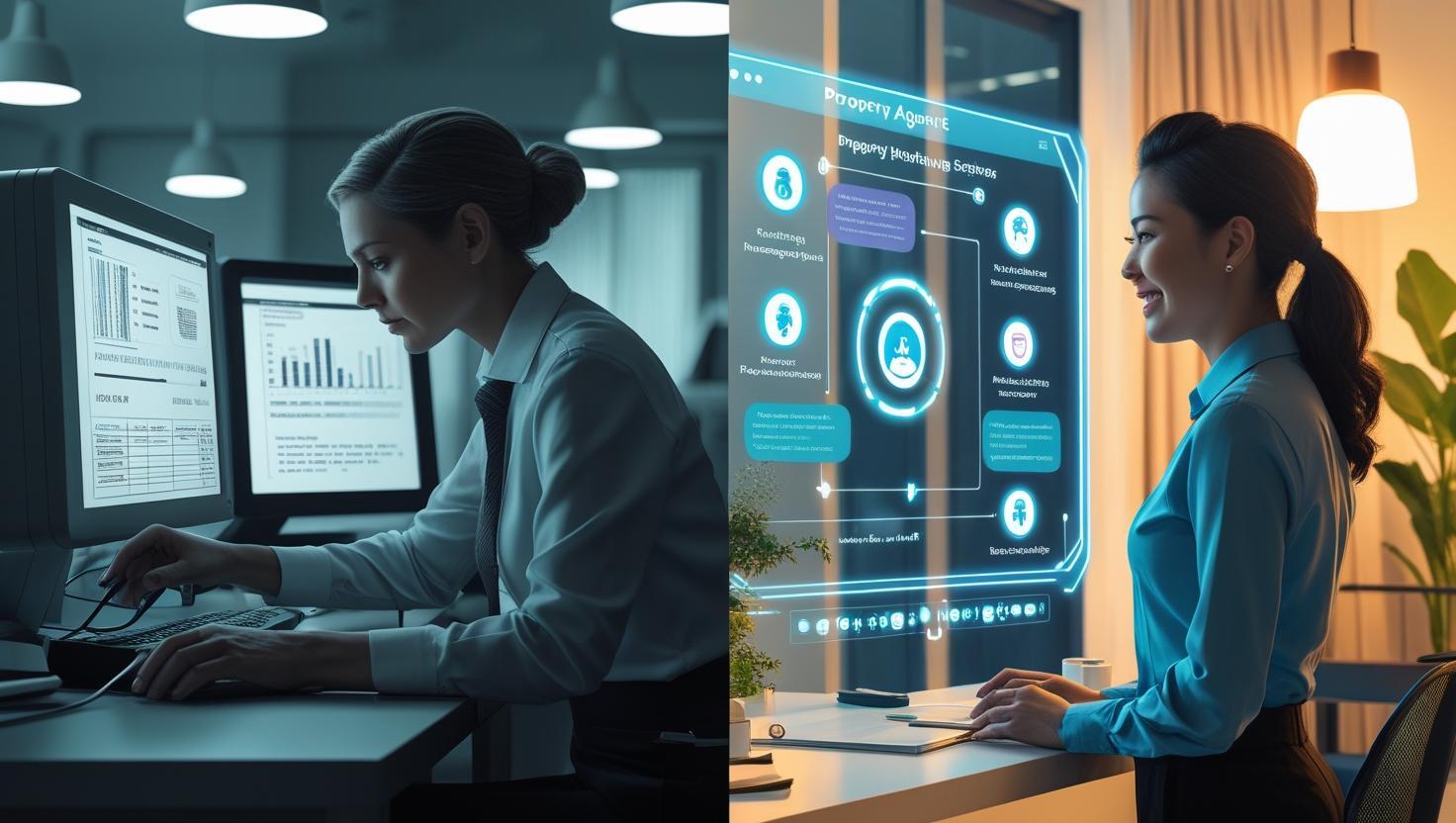 Side-by-side comparison of agentic AI and traditional automation in hospitality, highlighting Jurny’s intelligent agents replacing manual workflows.
