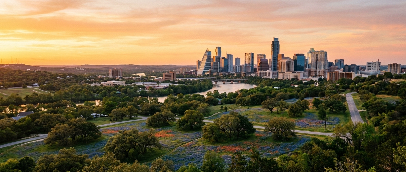 Texas — Hill Country and city skylines