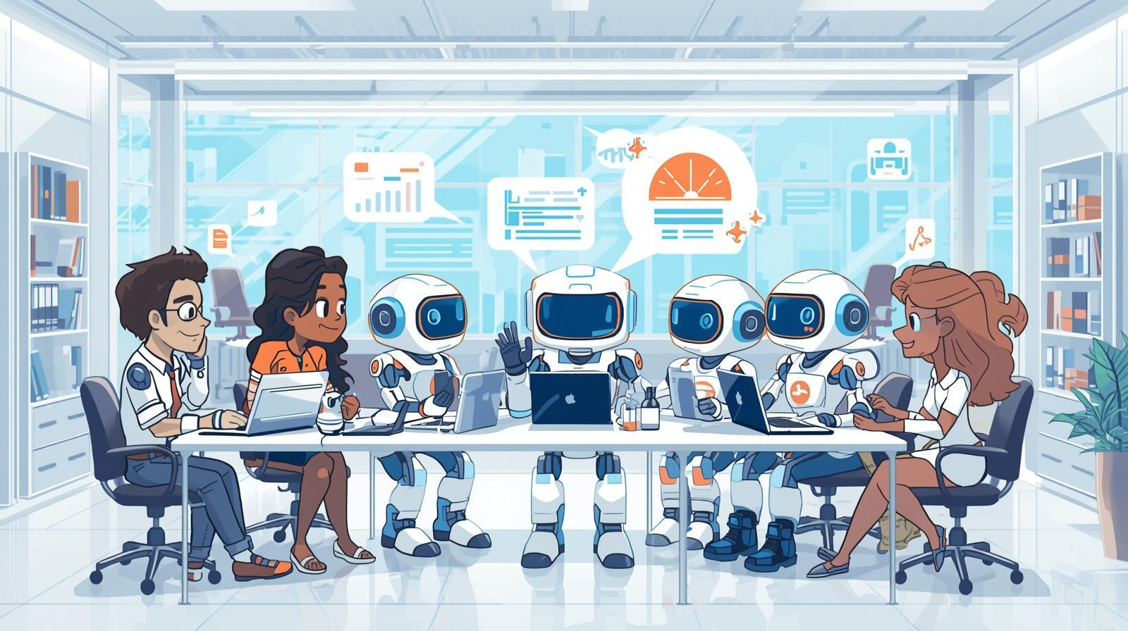 NIA AI agents team in a forward-looking office — the future of property management software and AI autonomy in hospitality